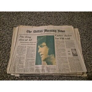 The Dallas Morning News August 17, 1977 Elvis Presley The King Dies Newspaper